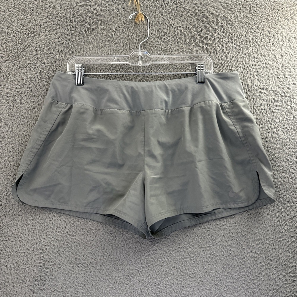 Nike Dri Fit Crew Shorts Running 3" Gray Athletic Athleisure Gym Women's XL